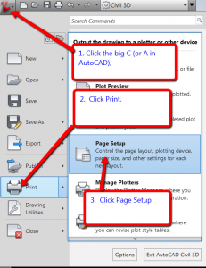 How to get to the Page Setup dialog box